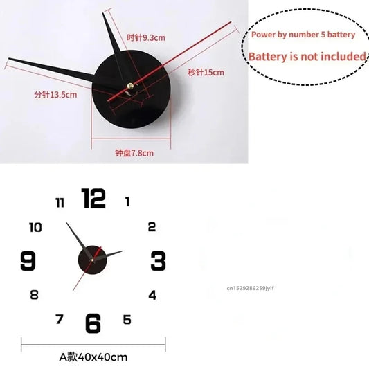 3D Acrylic Mirror Wall Clock