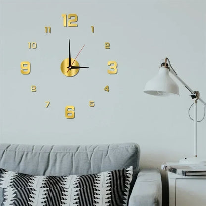 3D Acrylic Mirror Wall Clock
