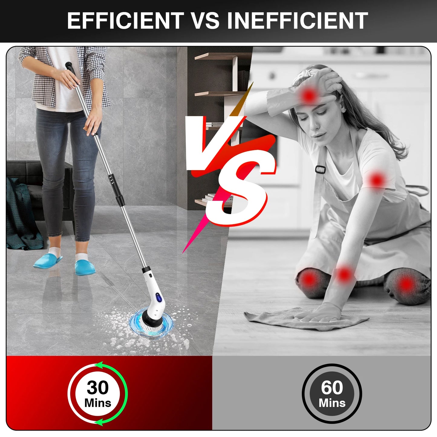 Cordless Spin Scrubber for Bathroom & Kitchen