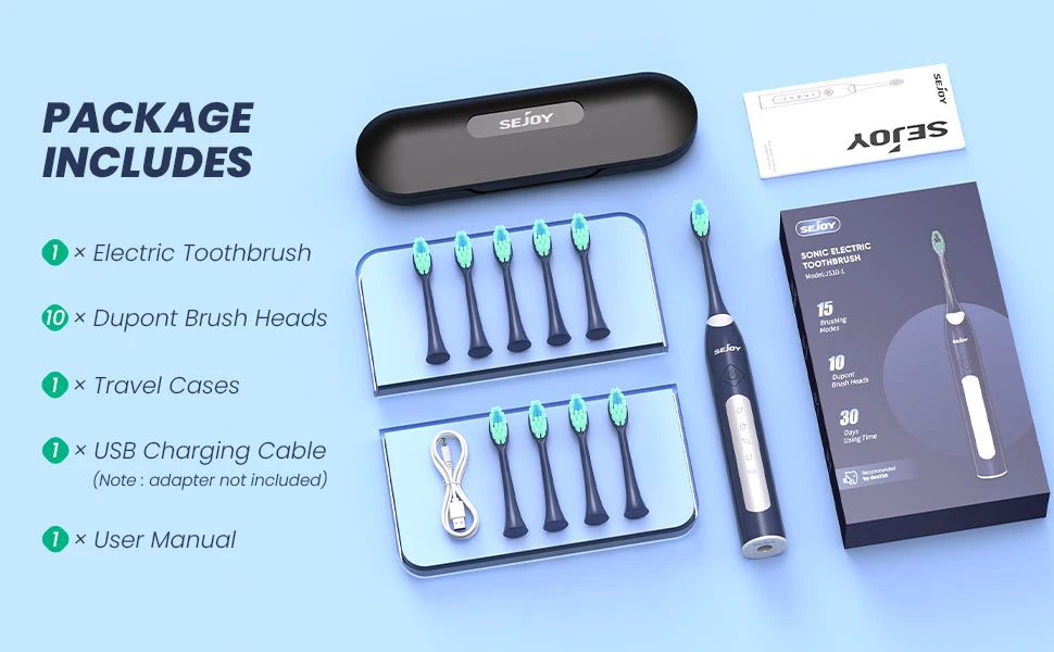 Powerful Sonic Toothbrush – 8 Heads